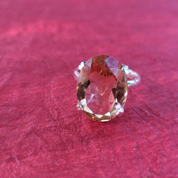 Morganite Ring Sterling Silver Size 7 - Picture 8 of 9